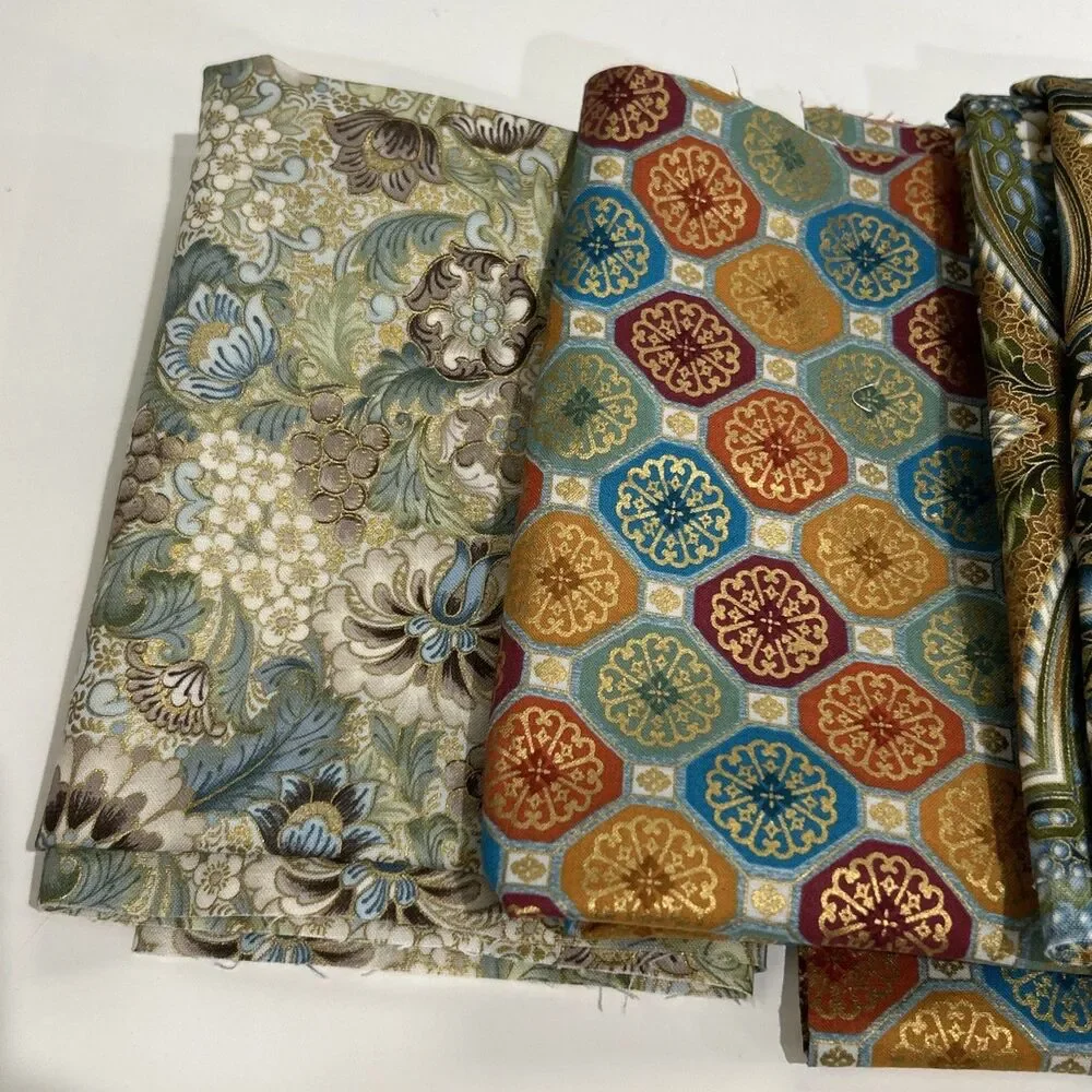 Kaufman Fabric Prints Quilting Crafts Sewing Art Project Cotton 6 Pc Lot